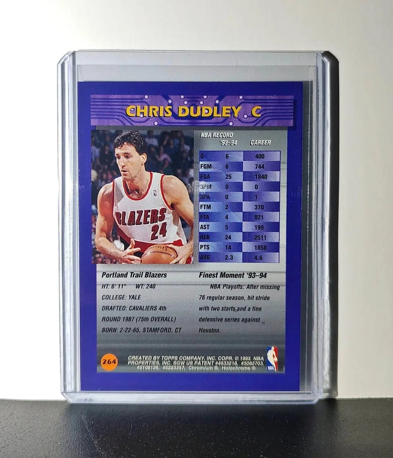 Chris Dudley 1994-95 Topps Finest #264 Basketball Card