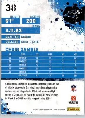 Chris Gamble - 2010 Score - #38 - Football - Football Card Single
