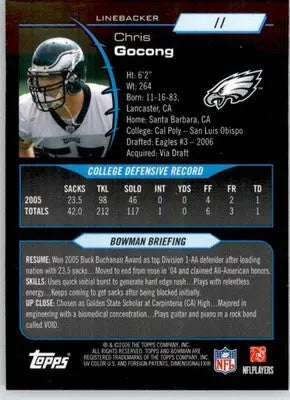 Chris Gocong - 2006 Bowman Chrome - #11 - RC Football - Football Card Single