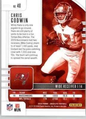 Chris Godwin - 2020 Panini Absolute - #40 - Retail Football - Football Card Single