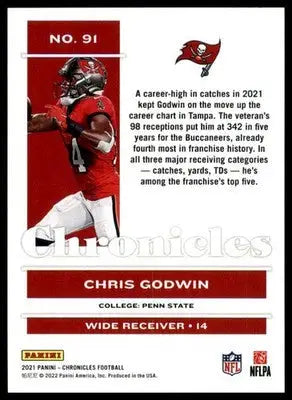 Chris Godwin 2021 Panini Chronicles #91 Tampa Bay Buccaneers - Football Card Single