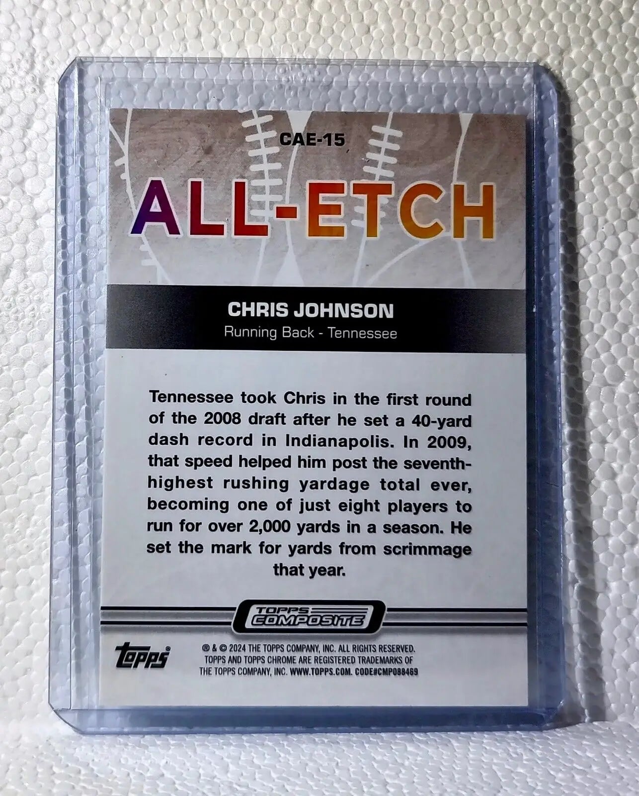 Chris Johnson 2023 Topps Chrome NFL #CAE-15 All-Etch Card Cincinnati Bengals - Football Card Single
