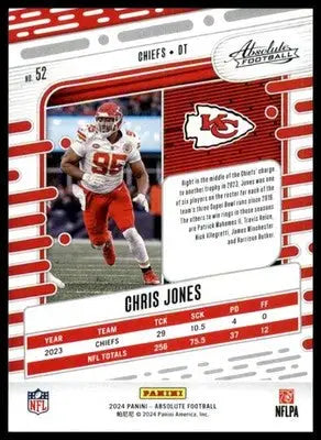 Chris Jones 2024 Panini Absolute Retail #52 Kansas City Chiefs - Football Card Single