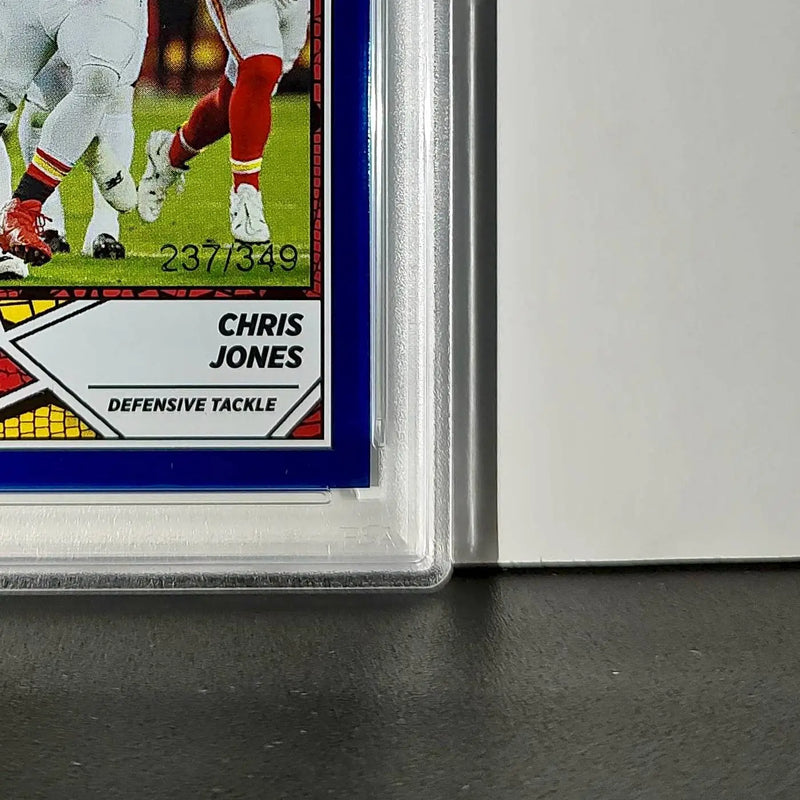 Chris Jones 2024 Panini Sticker Collection 237/349 #39 Blue Foil PSA 8 NM-MT - Football Card Single
