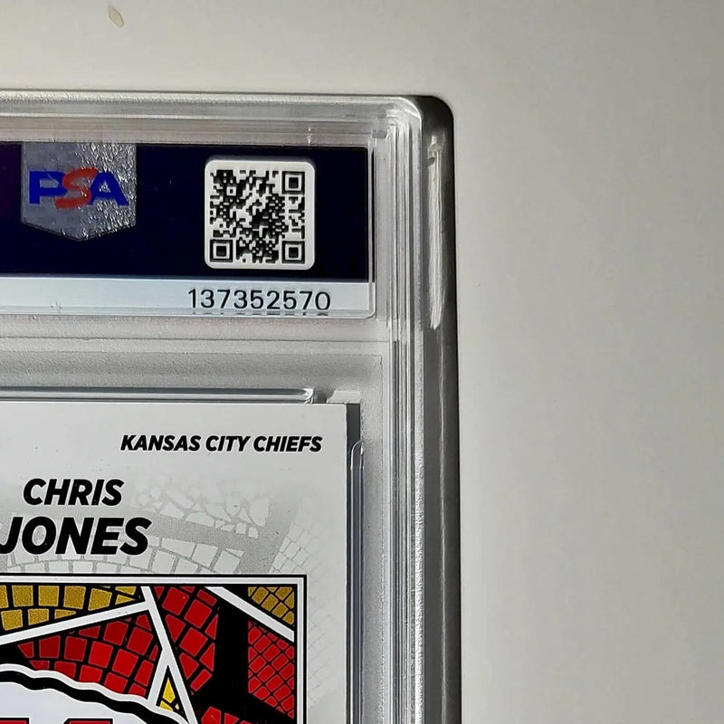 Chris Jones 2024 Panini Sticker Collection 237/349 #39 Blue Foil PSA 8 NM-MT - Football Card Single