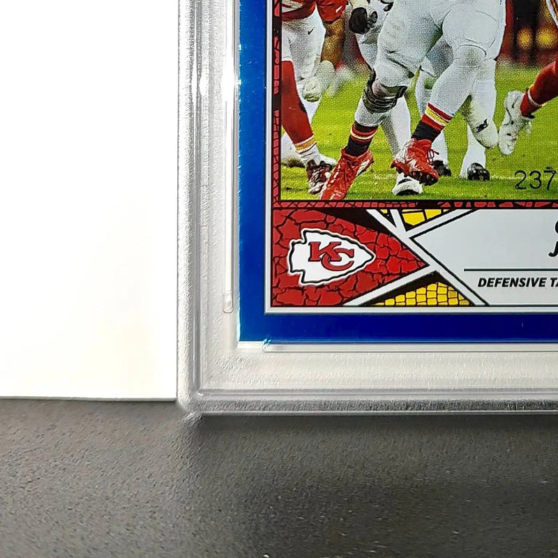 Chris Jones 2024 Panini Sticker Collection 237/349 #39 Blue Foil PSA 8 NM-MT - Football Card Single