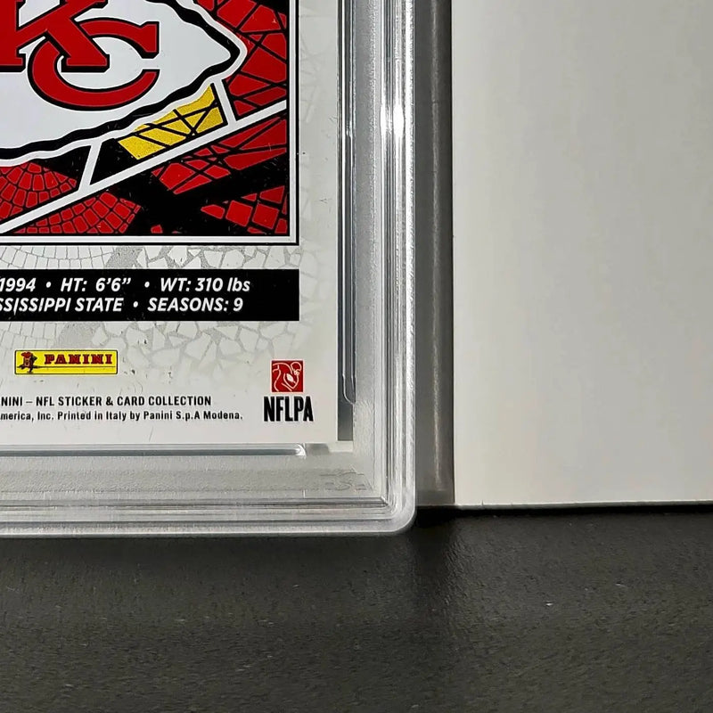 Chris Jones 2024 Panini Sticker Collection 237/349 #39 Blue Foil PSA 8 NM-MT - Football Card Single