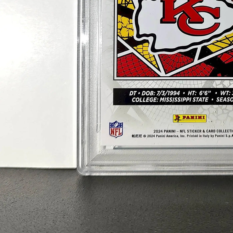 Chris Jones 2024 Panini Sticker Collection 237/349 #39 Blue Foil PSA 8 NM-MT - Football Card Single