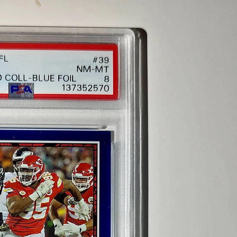 Chris Jones 2024 Panini Sticker Collection 237/349 #39 Blue Foil PSA 8 NM-MT - Football Card Single