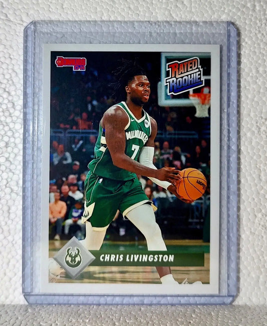 Chris Livingston 2023-24 Panini NBA #36 Rated Rookie Retro Card Bucks 1/715 - Basketball Card Single