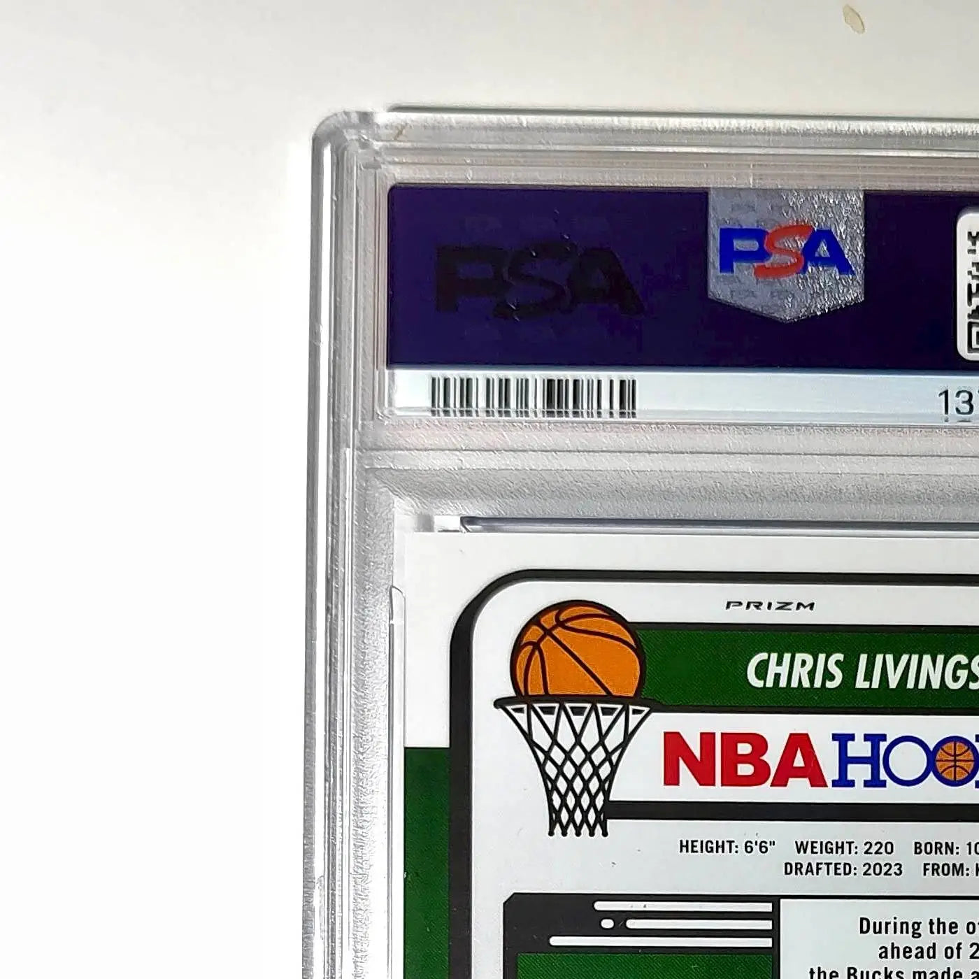 Chris Livingston 2023 Panini Hoops Premium #99 93/99 Blue Disco Prizm PSA 10 Gem