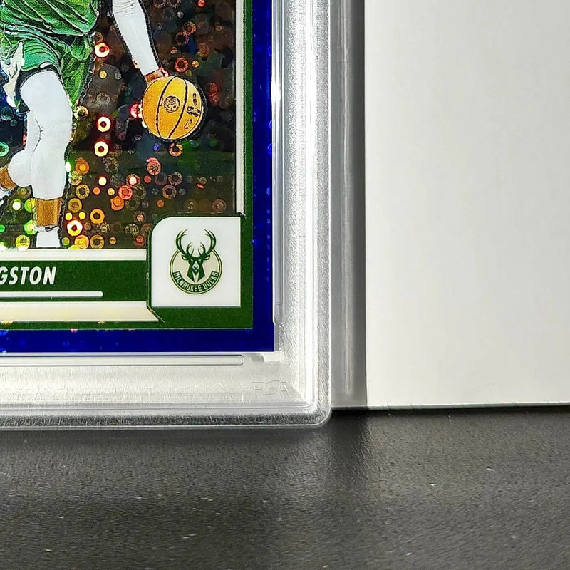 Chris Livingston 2023 Panini Hoops Premium #99 93/99 Blue Disco Prizm PSA 10 Gem