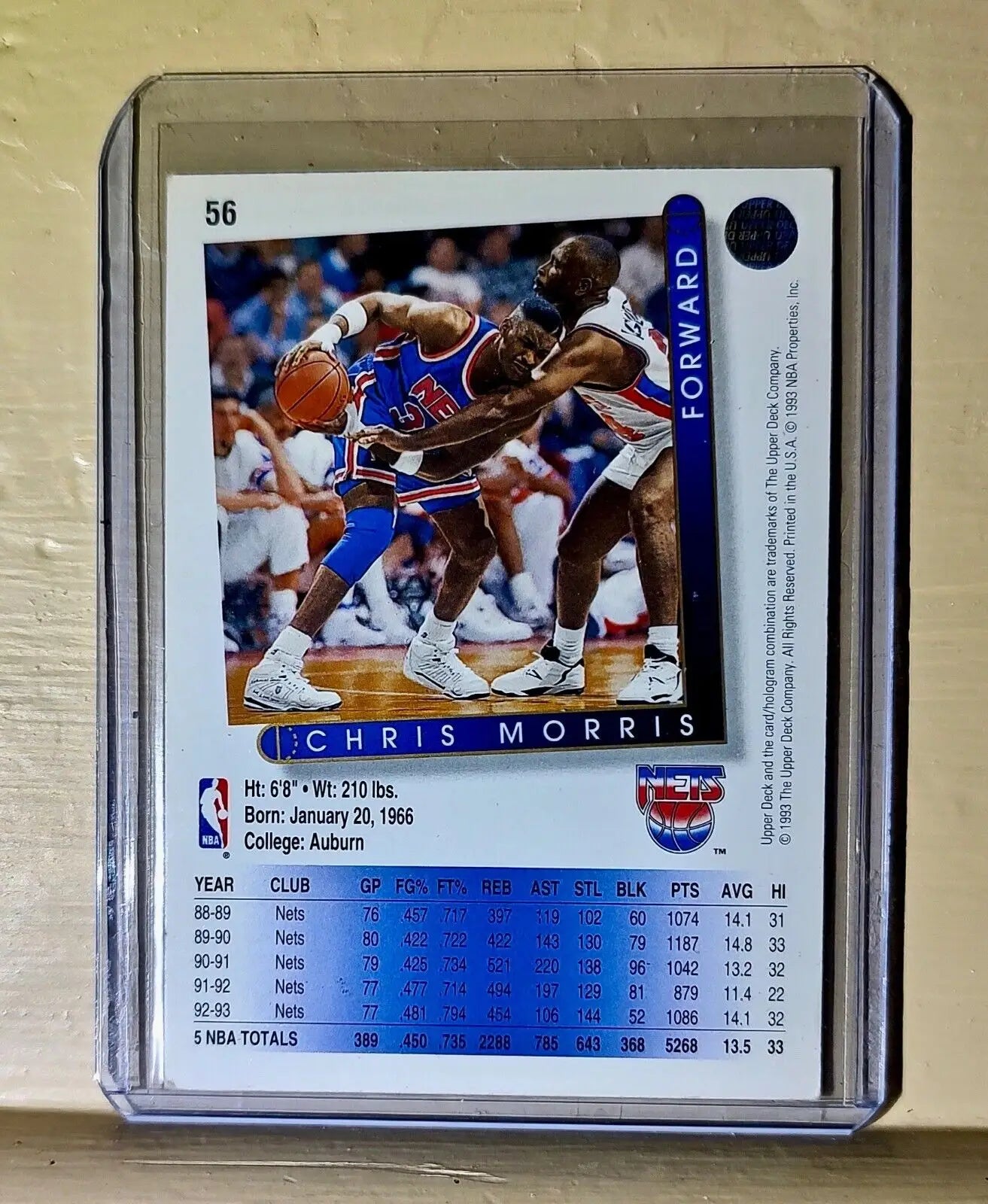 Chris Morris 1993-94 Upper Deck #56 Basketball Card Brooklyn Nets - Basketball Card Single