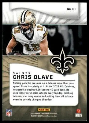 Chris Olave 2024 Panini Illusions Emerald Trophy Collection #61 NO Saints - Football Card Single