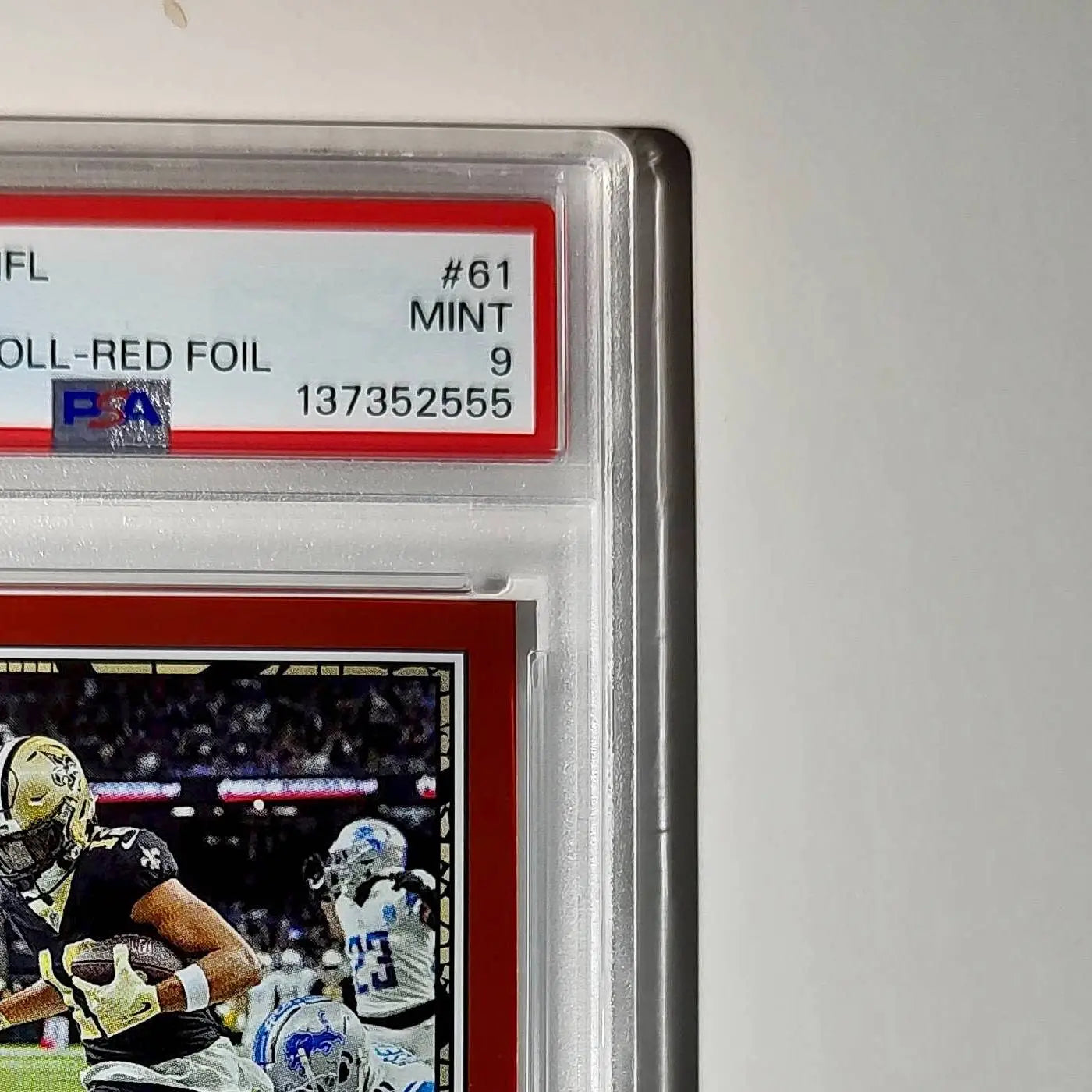 Chris Olave 2024 Panini Sticker Collection 110/299 #61 Red Foil PSA 9 Mint
