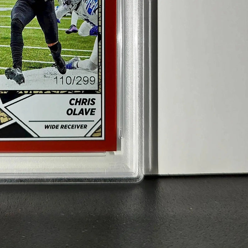 Chris Olave 2024 Panini Sticker Collection 110/299 #61 Red Foil PSA 9 Mint