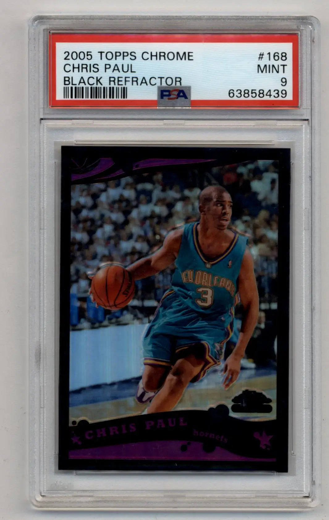 Chris Paul 2005-06 Topps Chrome Black Refractor #168 343/399 PSA 9 Mint - Basketball Card Single