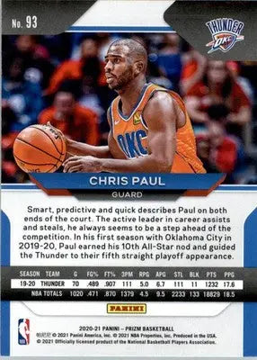 Chris Paul - 2020-21 Panini Prizm - #93 - Basketball - Basketball Card Single