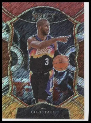 Chris Paul 2020-21 Panini Select Red White Orange Shimmer #10 Phoenix Suns - Basketball Card Single