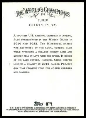 Chris Plys 2022 Topps Allen & Ginter #216 - Baseball Card Single