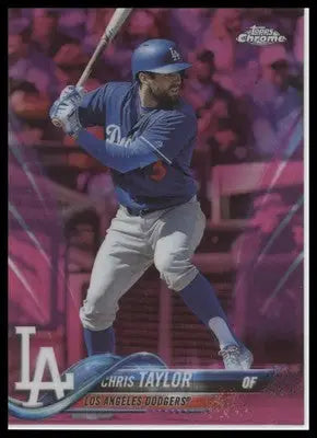 Chris Taylor 2018 Topps Chrome Pink Refractor #83 Los Angeles Dodgers - Baseball Card Single
