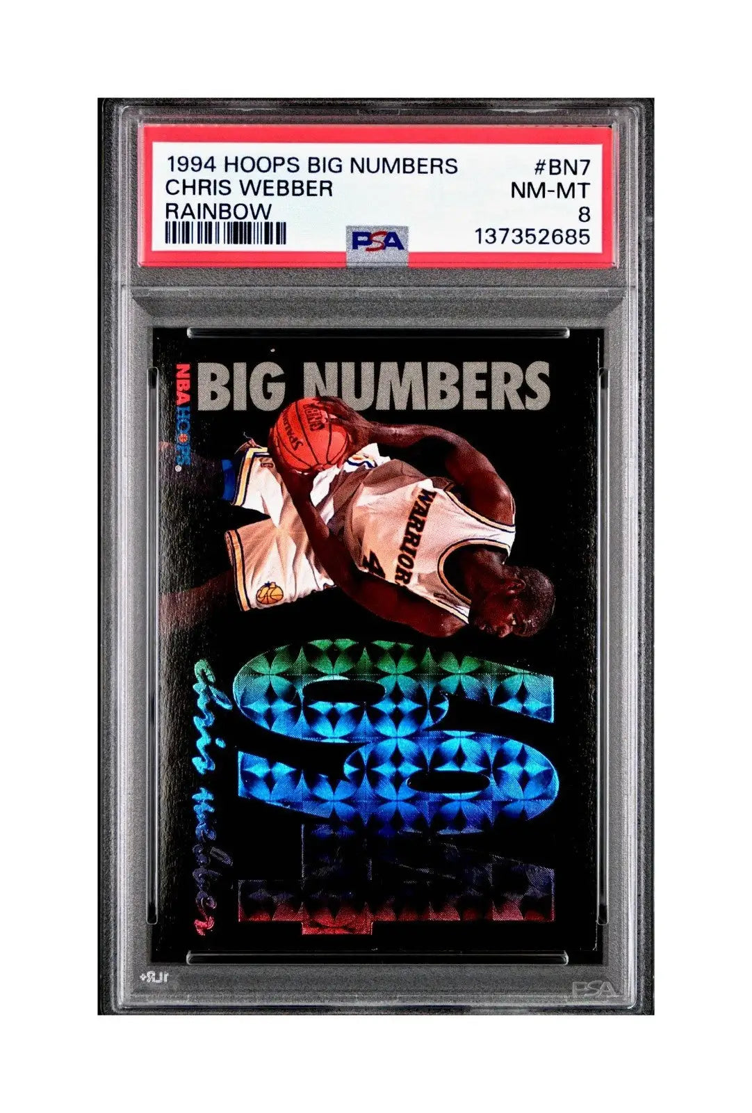 Chris Webber 1994 NBA Hoops Big Numbers #BN7 Rainbow PSA 8 NM-MT - Basketball Card Single