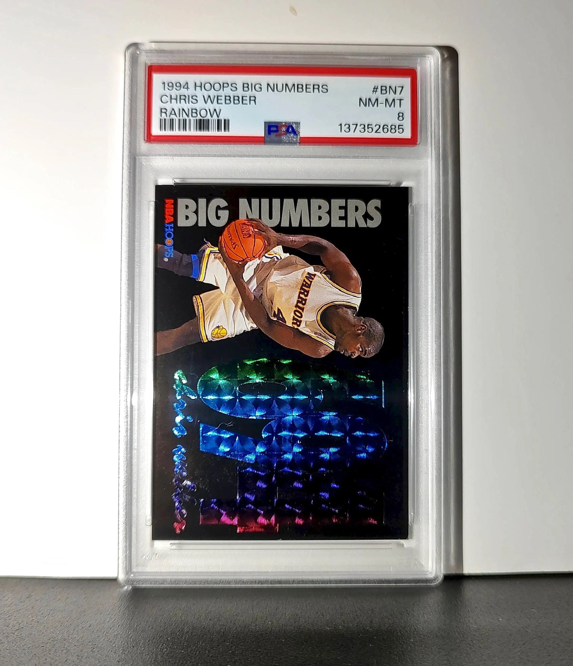 Chris Webber 1994 NBA Hoops Big Numbers #BN7 Rainbow PSA 8 NM-MT - Basketball Card Single