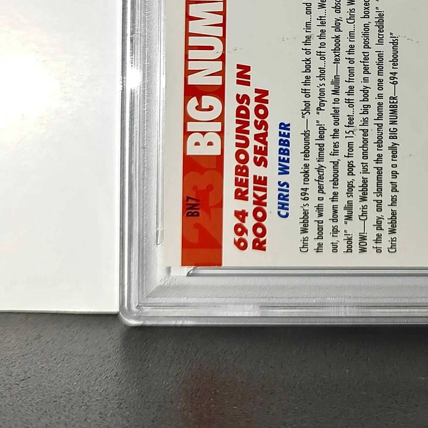 Chris Webber 1994 NBA Hoops Big Numbers #BN7 Rainbow PSA 8 NM-MT - Basketball Card Single