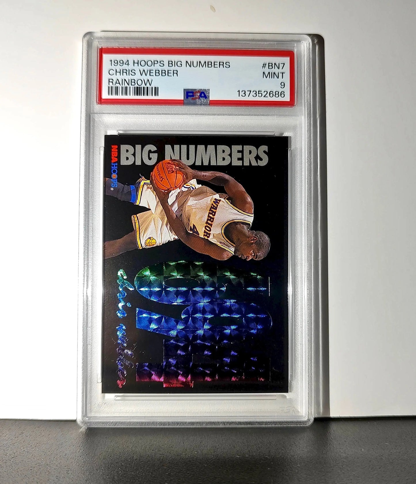 Chris Webber 1994 NBA Hoops Big Numbers #BN7 Rainbow PSA 9 Mint - Basketball Card Single