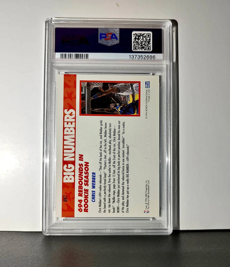 Chris Webber 1994 NBA Hoops Big Numbers #BN7 Rainbow PSA 9 Mint