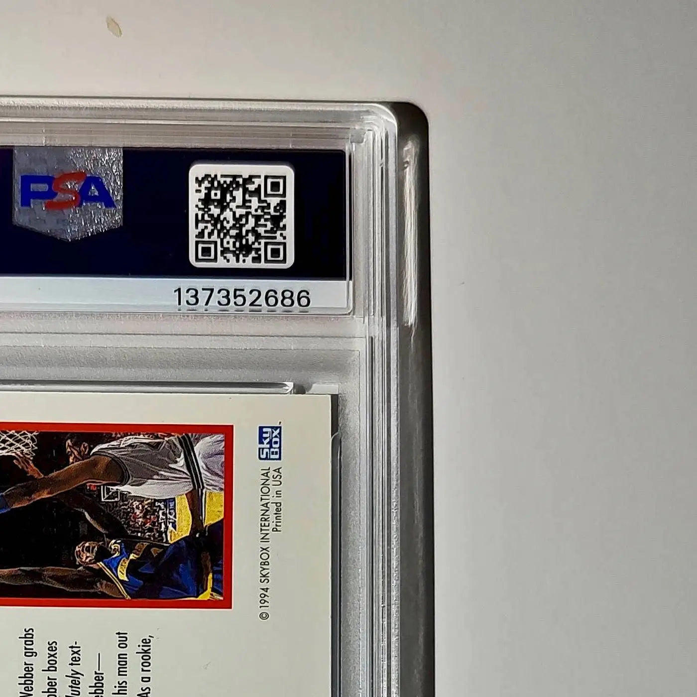 Chris Webber 1994 NBA Hoops Big Numbers #BN7 Rainbow PSA 9 Mint - Basketball Card Single