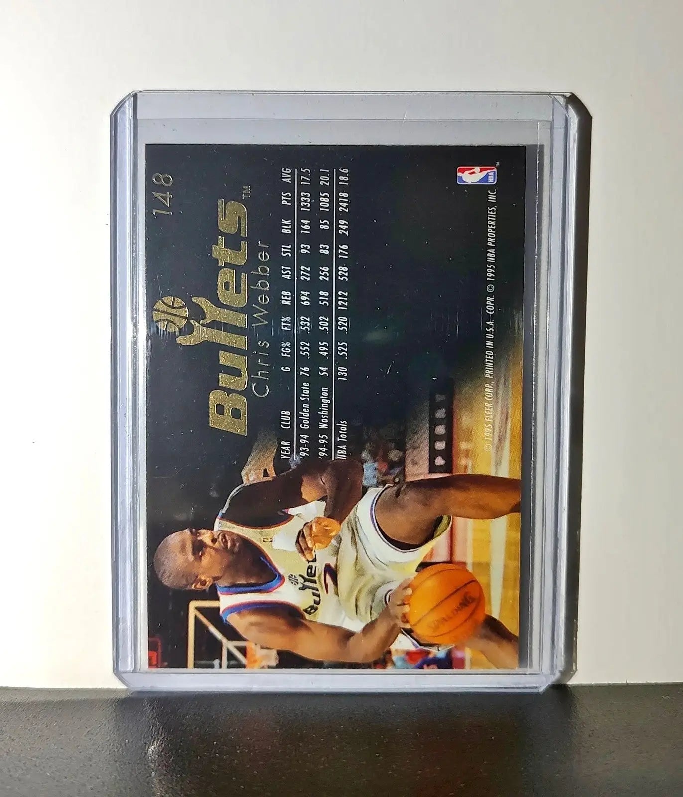 Chris Webber 1995-96 Flair NBA #148 Card Washington Bullets