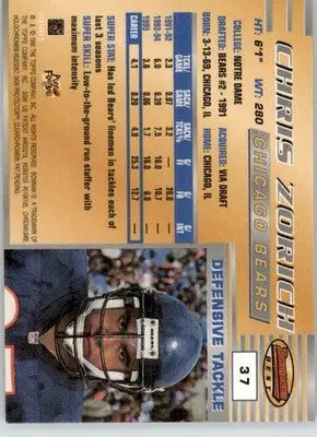 Chris Zorich - 1996 Bowman’s Best - #37 - Football - Football Card Single