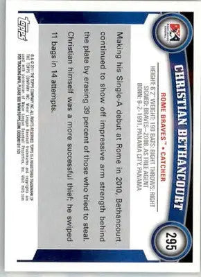 Christian Bethancourt - 2011 Topps Pro Debut - #295 - AUTO Baseball - Baseball Card Single