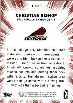 Christian Bishop - 2023-24 Topps G-League - #TTR-16 - Take It to the Rack - Basketball Card Single