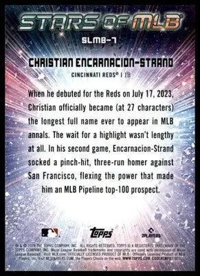 Christian Encarnacion-Strand 2024 Topps Stars of MLB #SLMB-7 Cincinnati Reds - Baseball Card Single