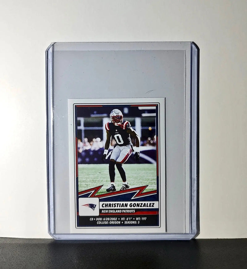 Christian Gonzalez 2025 Panini NFL #82 Sticker Patriots