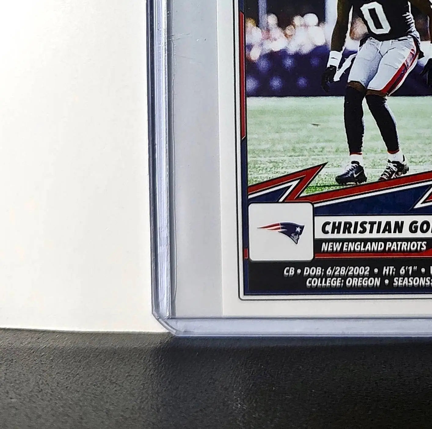 Christian Gonzalez 2025 Panini NFL #82 Sticker Patriots