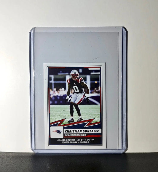 Christian Gonzalez 2025 Panini NFL #82 Sticker Patriots - Football Card Single
