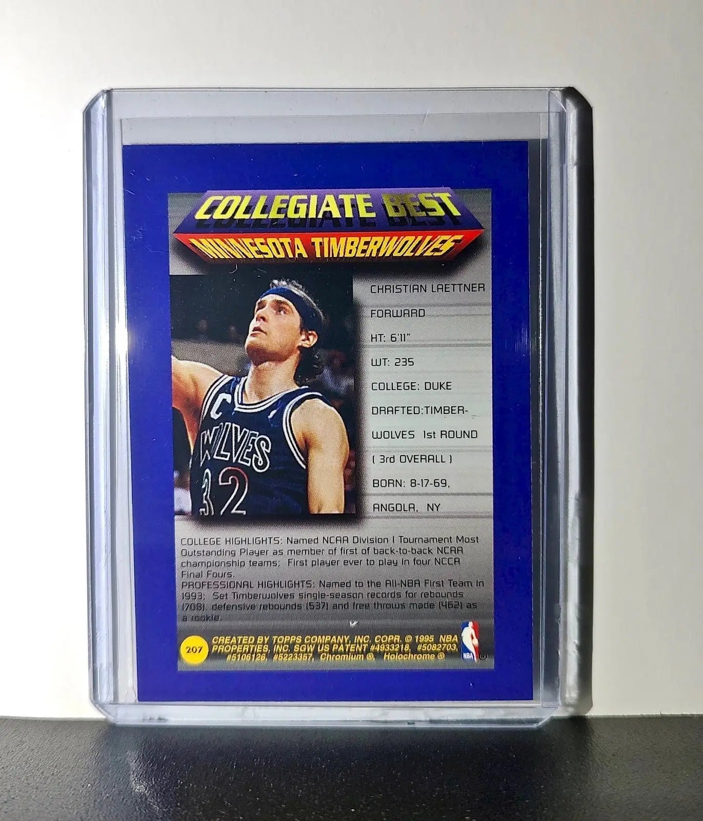 Christian Laettner 1994-95 Topps Finest #207 Collegiate Best