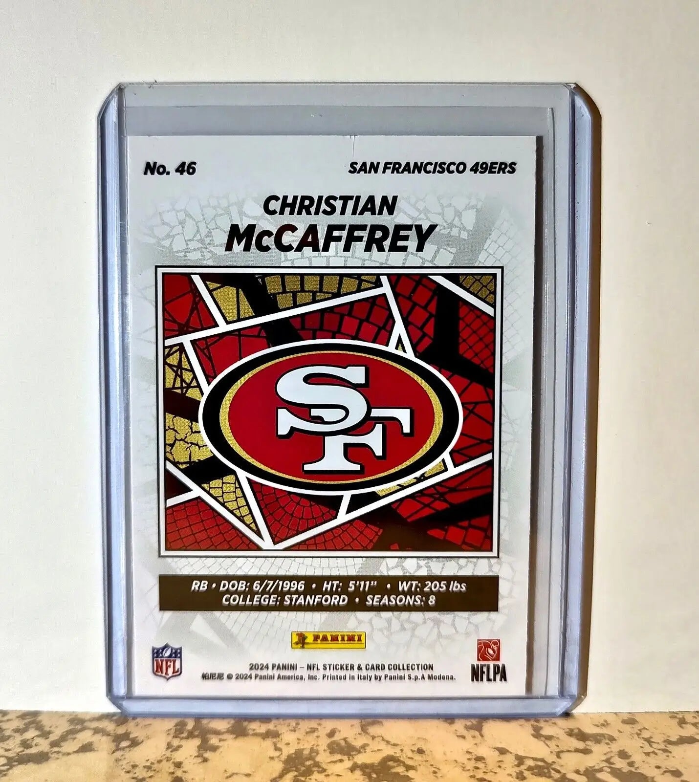 Christian McCaffrey 2024 Panini NFL #46 Silver Foil Sticker Card SF 49ers - Football Card Single