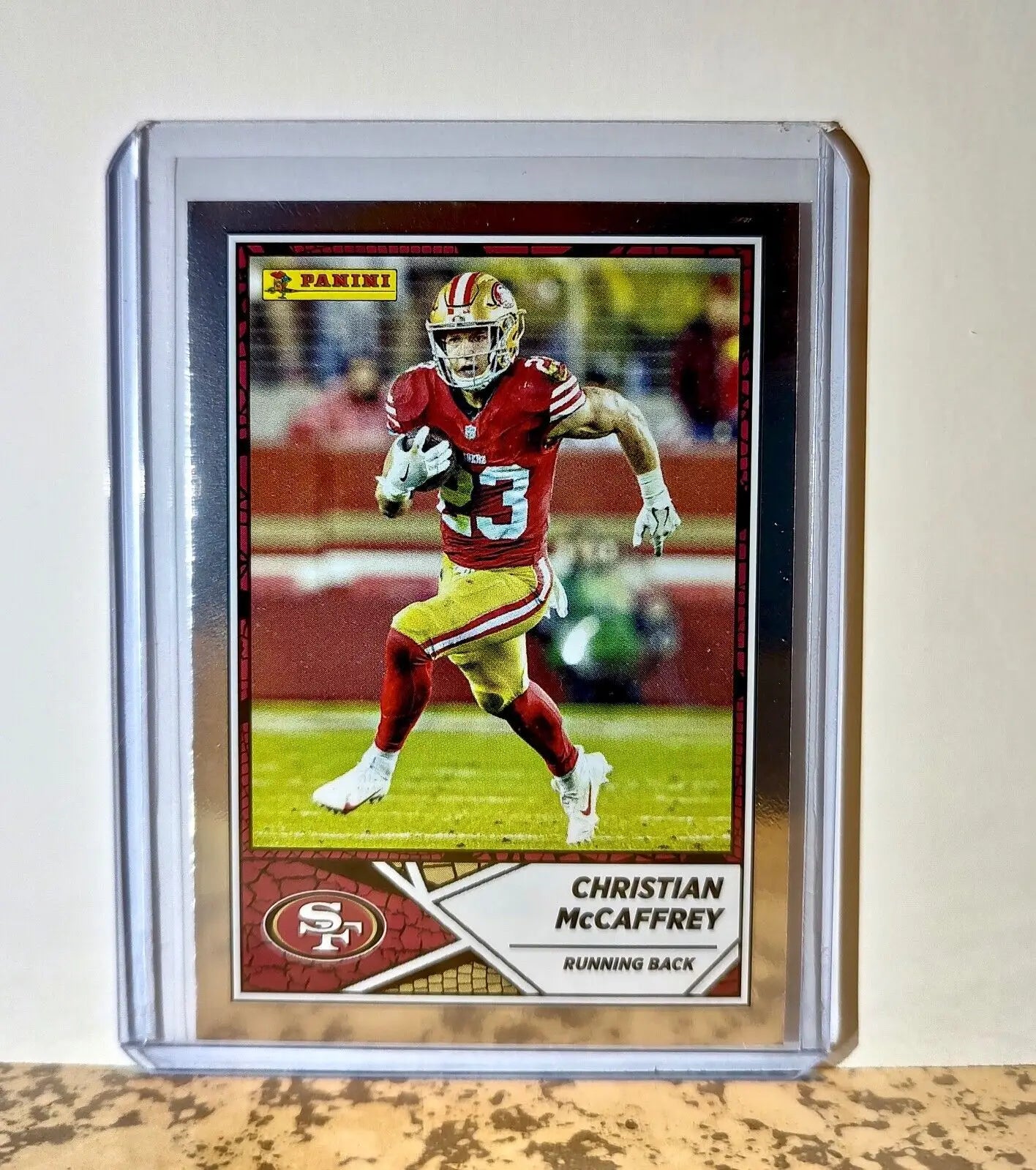 Christian McCaffrey 2024 Panini NFL #46 Silver Foil Sticker Card SF 49ers - Football Card Single