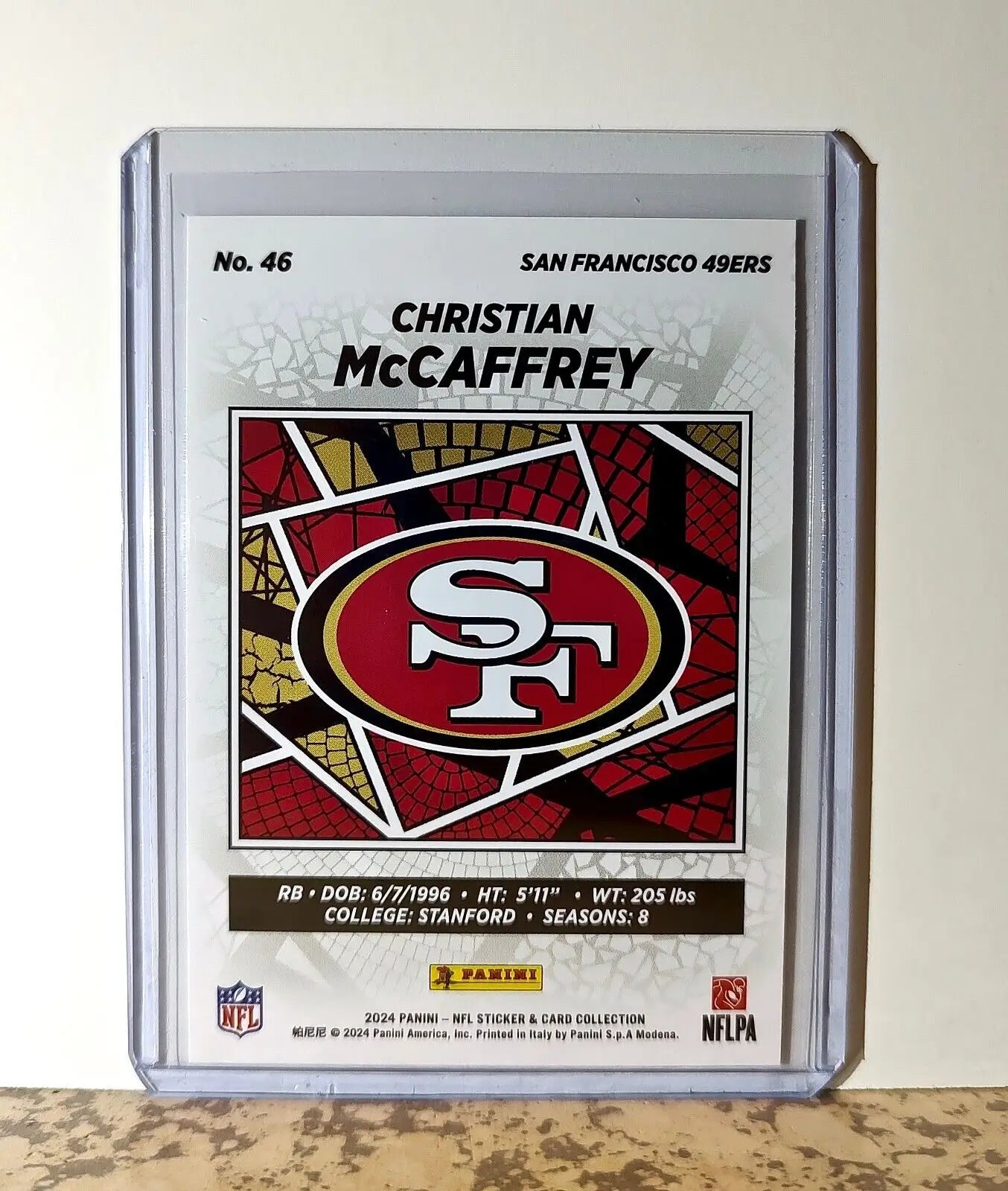 Christian McCaffrey 2024 Panini NFL #46 Sticker Card San Francisco 49ers - Football Card Single