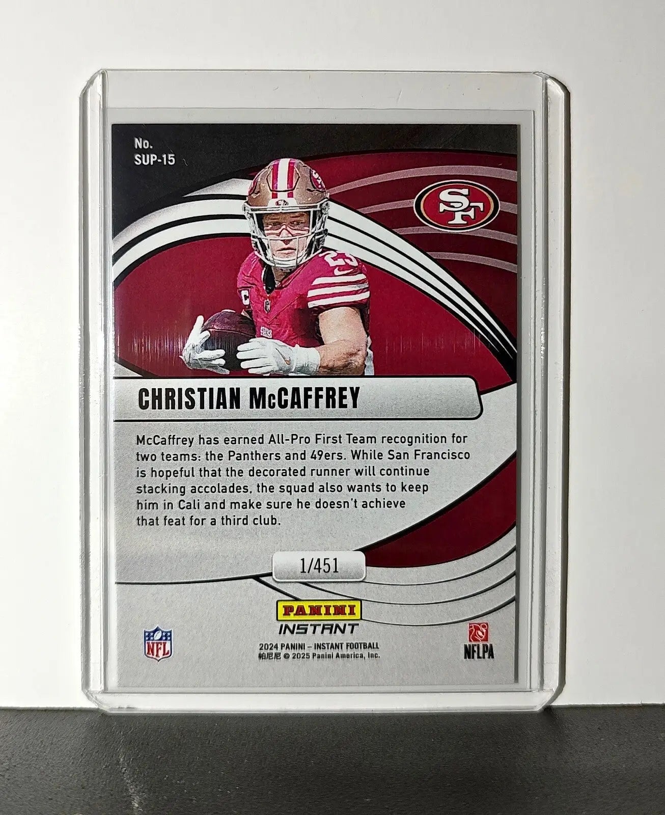 Christian McCaffrey 2024 Panini Supernova NFL #15 Football SF 49ers 1/451 - Football Card Single