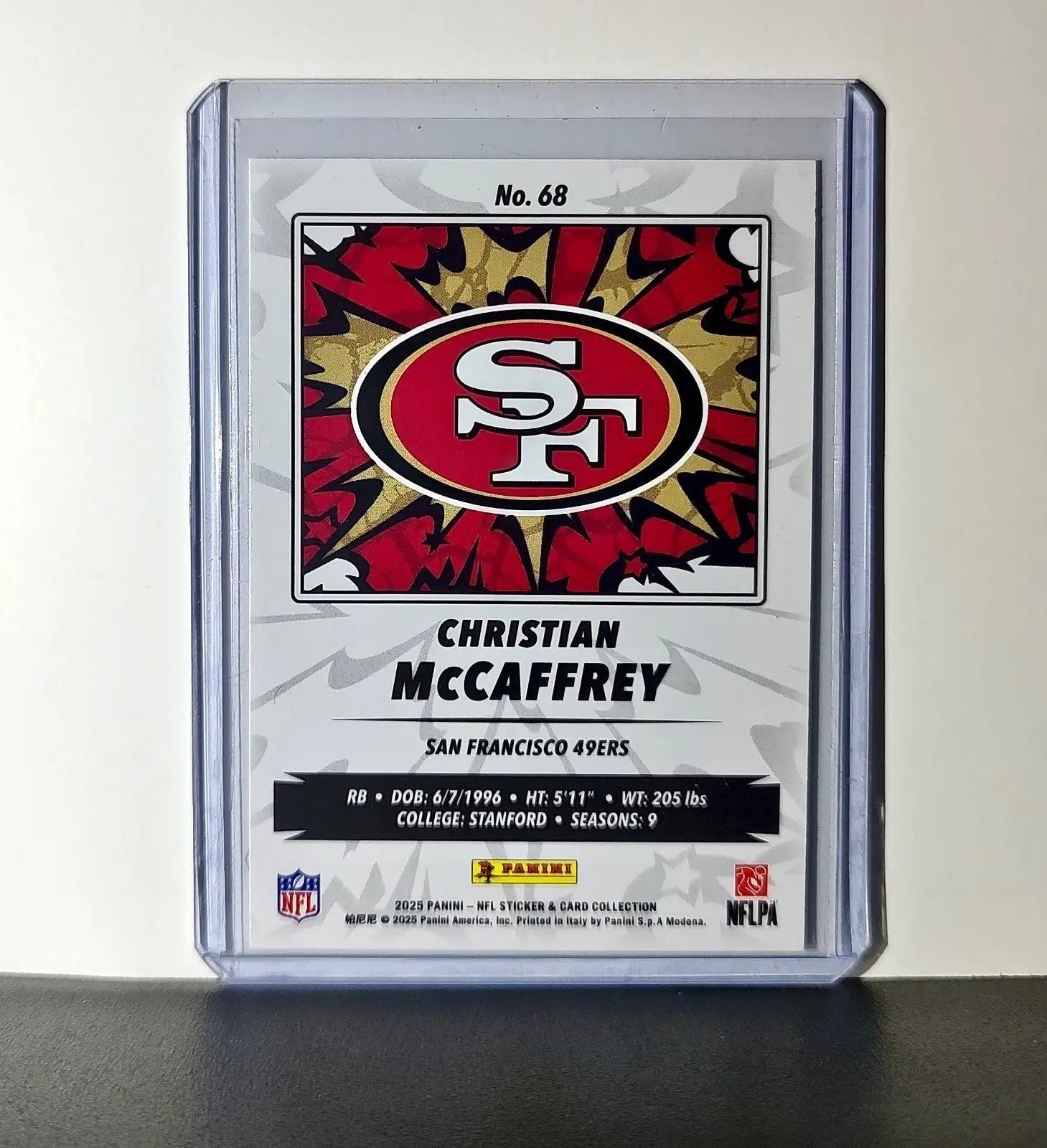 Christian McCaffrey 2025 Panini NFL #68 Sticker Card San Francisco 49ers - Football Card Single