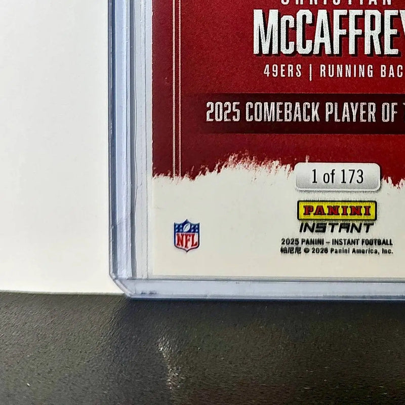 Christian McCaffrey 2025 Panini NFL Comeback Player of the Year Card 1 of 173 - Football Card Single