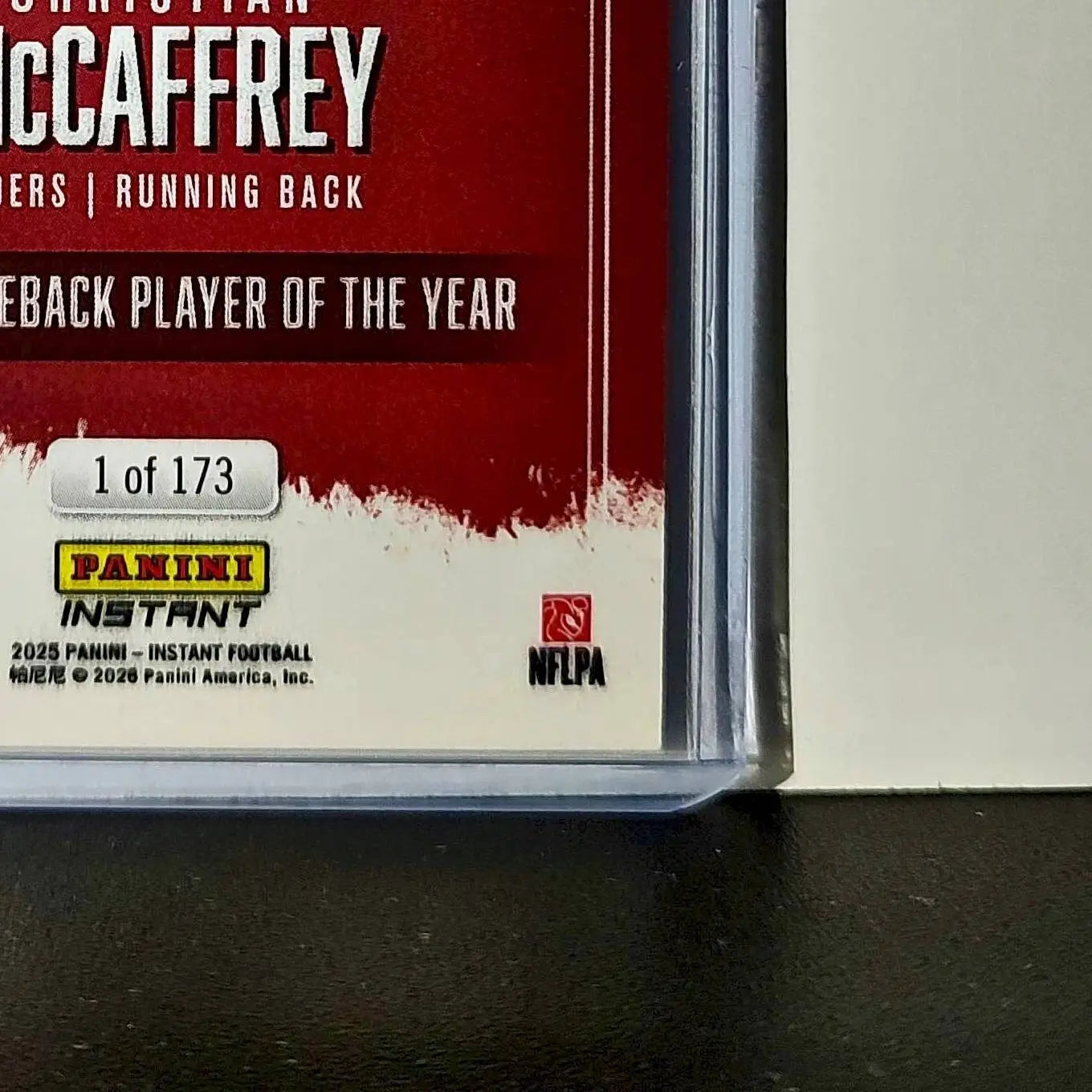 Christian McCaffrey 2025 Panini NFL Comeback Player of the Year Card 1 of 173 - Football Card Single