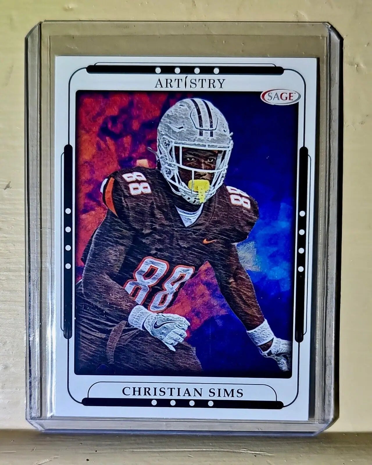 Christian Sims 2023 SAGE NFL Artistry Football #27 Card