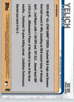 Christian Yelich - 2019 Topps Update - #US185 - 150th Anniversary Baseball - Baseball Card Single