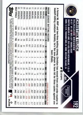 Christian Yelich - 2023 Topps - #192 - Baseball - Baseball Card Single